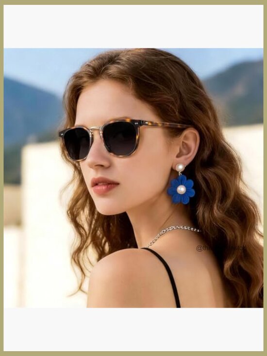 Round Acetate Polarized Sunglasses for Women Retro Metal Bridge Shades main image 4